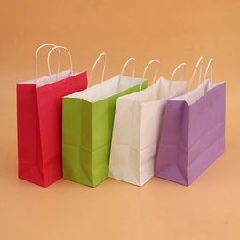 クラフトの再生利用できる着色された紙袋、デパートのためのブラウンの注文の紙袋 サプライヤー