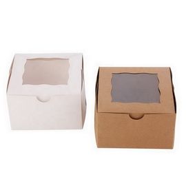 パン屋のケーキは箱、明確な観覧窓が付いている食品包装箱を取り除きます サプライヤー