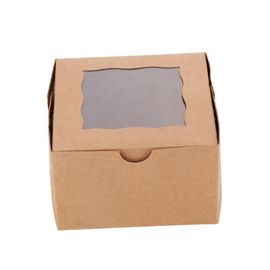 パン屋のケーキは箱、明確な観覧窓が付いている食品包装箱を取り除きます サプライヤー