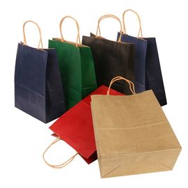 Good price 平底のペーパーによってねじられるコードのハンドルが付いている個人化されたブラウンの紙袋 オンライン